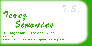 terez simonics business card